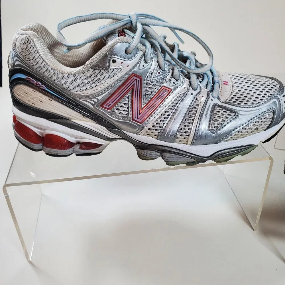 New Balance Women's Size 7.5 Sneakers Silver Red White 1080 N-ergy Running Gym